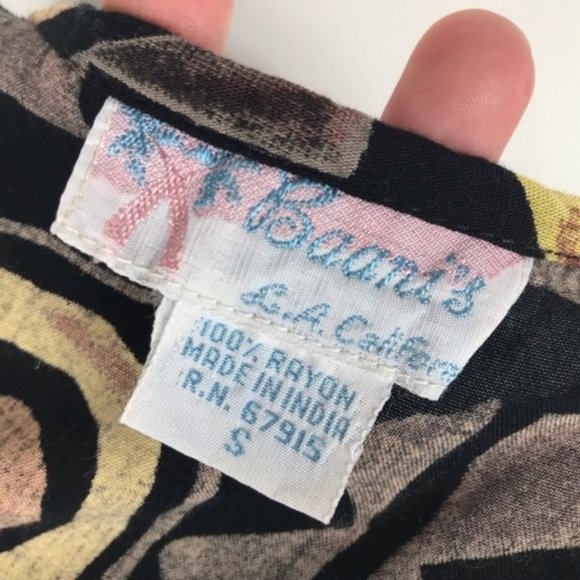 Vintage 90’s Black Aztec Tribal Print Babydoll Maxi D… - Picture 7 of 7